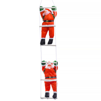 Украшение новогоднее "Дедушка Мороз" ползущий по лестнице, 50см, в пакете