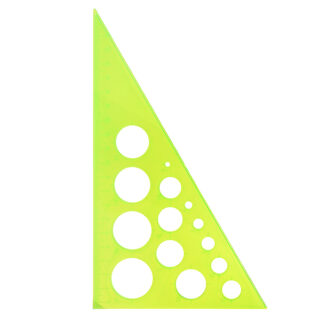 Треугольник -трафарет с окружностями 19см 30* отливн. шкала NEON Cristal ассорти