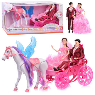 Карета с лошадью и набором кукол, в коробке