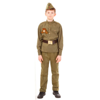 Костюм "Солдат"(гимнастерка, брюки, пилотка, ремень) размер 110-56