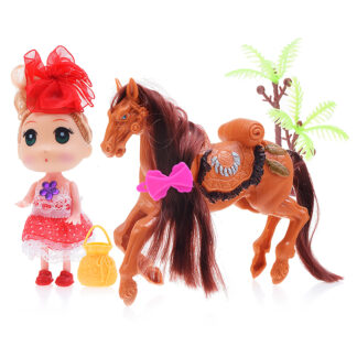 Кукла с заводной лошадкой, в пакете