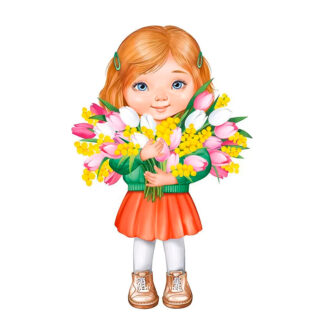 Плакат "Девочка с цветами"