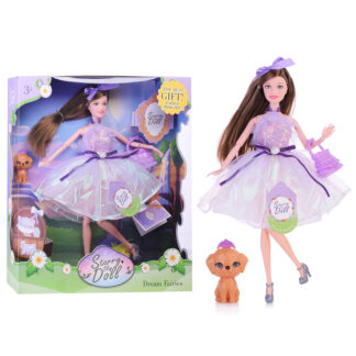 Кукла "Цветочная Фея"  с питомцем, подвижные руки и ноги, в коробке