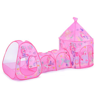 Палатка "Приключения русалки", розовая в сумке