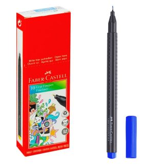 Ручка капиллярная "Grip Finepen" синяя, 0,4мм, Эргономичный трехгранный корпус