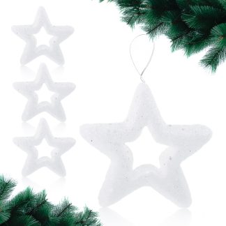 Набор новогодних украшений "Звезды" белые, в пакете