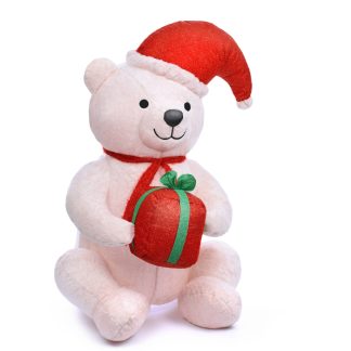 Надувная фигура Медведь "Рождественский", со встроенным вентилятором (120см)