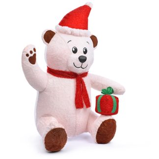 Надувная фигура Медведь с колпачком и подарком, со встроенным вентилятором (120см)