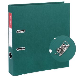Папка с арочным механизмом A4 50 мм PP двусторонний разобранная, металлическая окантовка, запечатка форзаца, наварной карман с этикеткой, зеленая