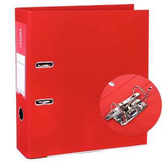 Папка с арочным механизмом A4 75 мм PP двусторонний разобранная, металлическая окантовка, запечатка форзаца, наварной карман с этикеткой, красная