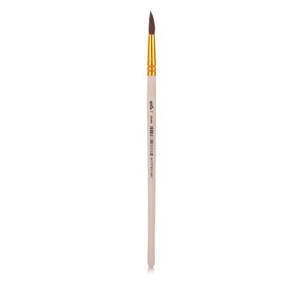 Кисть живописная "Cosmo" пони № 07 круглая, индивидуальная маркировка, деревянная ручка