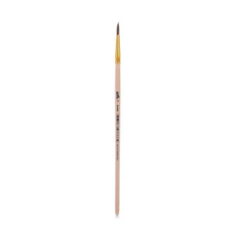 Кисть живописная "Cosmo" пони № 01 круглая, индивидуальная маркировка, деревянная ручка