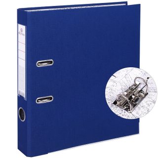 Папка с арочным механизмом A4 50 мм PP разобранная, металлическая окантовка, запечатка форзаца, наварной карман с этикеткой, синяя