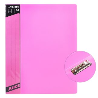 Папка с боковым прижимом "Juicy" A4, 450 мкм, фактура "песок" внешний карман со сменной этикеткой, внутренний карман, индивидуальная маркировка, непрозрачная розовая