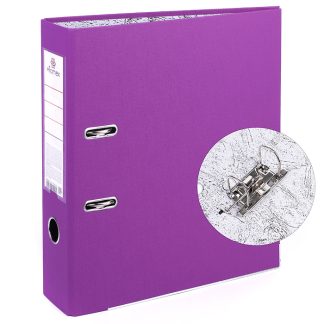Папка с арочным механизмом "Attomex" A4 75 мм PVC разобранная, металлическая окантовка, запечатка форзаца, наварной карман с этикеткой, фиолетовая