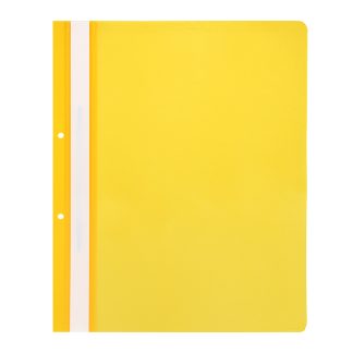 Папка-скоросшиватель A4 с перфорацией, с прозрачным верхним листом, 100/110 мкм, с индивидуальной маркировкой, желтая