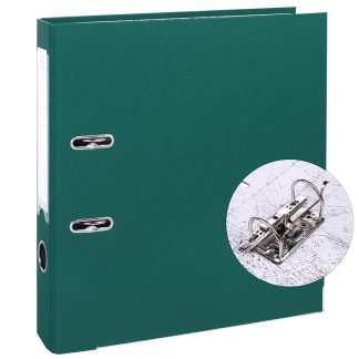 Папка с арочным механизмом A4 50 мм PP разобранная, металлическая окантовка, запечатка форзаца, наварной карман с этикеткой, зеленая
