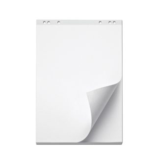 Блок бумаги для флипчарта 67,5x98 см, 20 листов, плотность 80 г/м², без линовки, 6 отверстий, перфорация