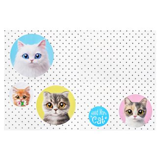 Настольное покрытие "Need More Cat" 70x50 см, прозрачный PVC с цветным рисунком, плотность 150 мкм, в пластиковом пакете