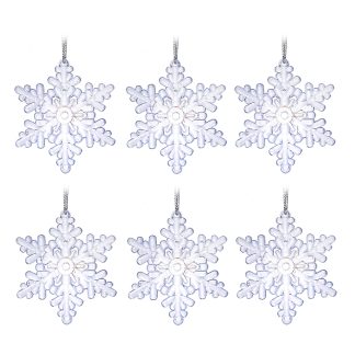 Набор новогодних украшений "Снежинка кристальная" (5см х 6шт)
