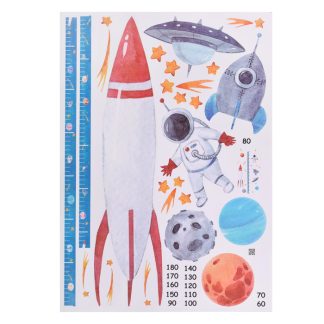 Интерьерная наклейка ростомер "Космонавт" 50x70 см, ПВХ,в пластиковом пакете с блистерным подвесом