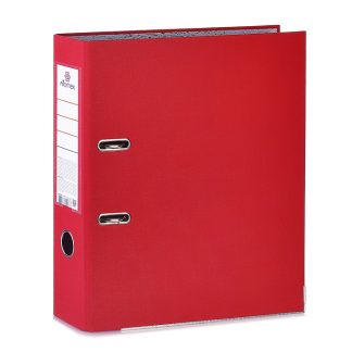 Папка с арочным механизмом "Attomex" A4 75 мм PP разобранная, металлическая окантовка, запечатка форзаца, наварной карман с этикеткой, красная
