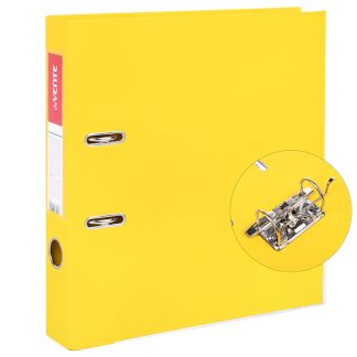 Папка с арочным механизмом A4 50 мм PP двусторонний разобранная, металлическая окантовка, запечатка форзаца, наварной карман с этикеткой, желтая