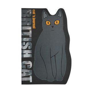 Записная книжка с вырубкой "Британский кот" (140х215мм, 48л, Софт тач с выб.УФ-лаком)