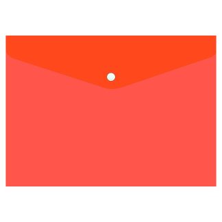 Папка-конверт А4 с кнопкой 0.16мм (прозрачная красная) ПП