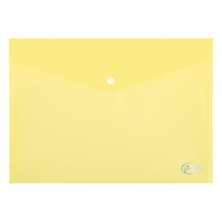 Папка-конверт А4 с кнопкой 0.16мм (прозрачная желтая) ПП