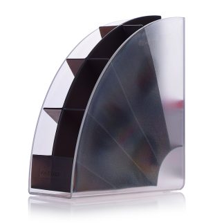 Органайзер для канцелярских принадлежностей "Fan" настольный, 155x176x68 мм, пластиковый, черный, индивидуальная упаковка
