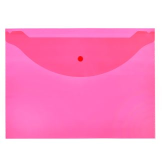 Папка-конверт на кнопке "Attomex" A4 (330x240 мм) 120 мкм, полупрозрачная красная