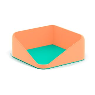 Подставка для бумажного блока пластиковая Forte, Pastel Bloom, персиковый с зеленым