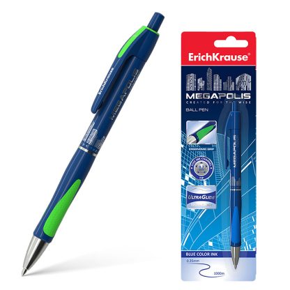 Ручка шариковая автоматическая MEGAPOLIS Concept, цвет чернил синий (блистер 1 шт.)
