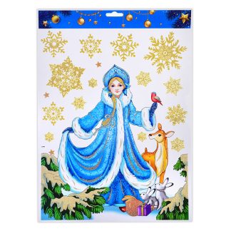 Наклейки новогодние для декора "Зимняя сказка" в пакете