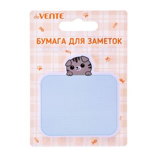 Клейкая бумага для заметок "Fanny Cats" 70x70 мм, 30 листов, офсет 80 г/м², печать 1+0, ассорти форм и дизайнов, в картонном блистере и пластиковом пакете с европодвесом