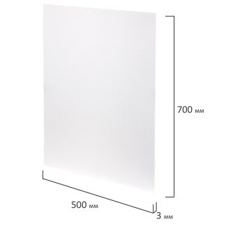 Пенокартон матовый белый 30x40 см, 1 л, толщина 3 мм, плотность 360 г/м², пластиковый пакет