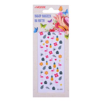 Набор самоклеящихся наклеек для ногтей 10,5x5 см, в пластиковом пакете с блистерным подвесом