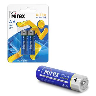 Батарея щелочная Mirex LR6 / AA 1,5V, 2 шт.. блистер