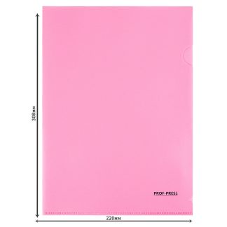 Папка-уголок, А4, 180мкм, розовый