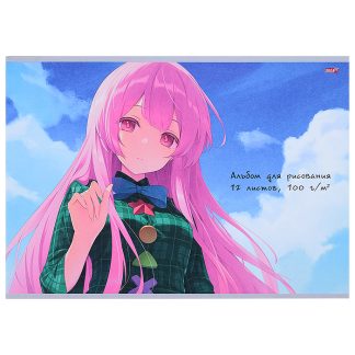 Альбом для рисования А4 12л. "Девчонки из аниме - 1"