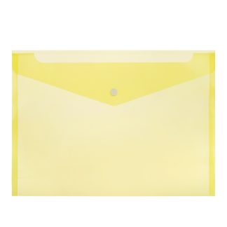 Папка-конверт на кнопке "Attomex" A4 (325x235 мм) 150 мкм, полупрозрачная желтая