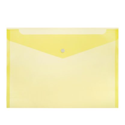 Папка-конверт на кнопке "Attomex" A4 (325x235 мм) 150 мкм, полупрозрачная желтая