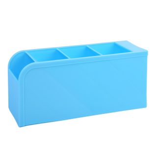 Органайзер для канцелярских принадлежностей "Pastel" настольный, 20x9x5,3 см, пластиковый, 2 варианта расположения на столе (горизонтально и вертикально) цвет голубой