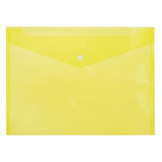 Папка-конверт на кнопке "Attomex" A4 (325x235мм) 150 мкм, непрозрачная желтая