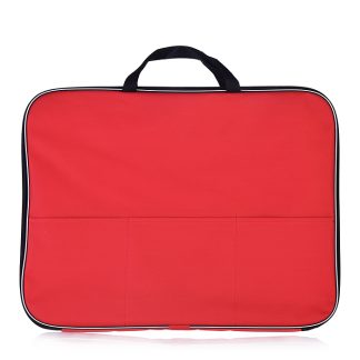 Папка менеджера с внешним карманом A3 (45x34x2 см) текстильная, на молнии с трех сторон, с текстильными ручками увеличенной длины 24 см, красная