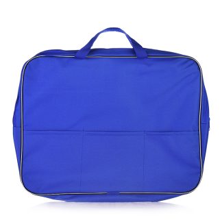 Папка менеджера широкая с внешним карманом A3 (45x35x7 см) текстильная, на молнии, с текстильными ручками, увеличенная длина 24 см, с внутренним карманом, синяя