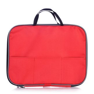 Папка менеджера с внешним карманом A4 (35x27x2 см) текстильная, на молнии с трех сторон, с текстильными ручками увеличенной длины 24 см, с внешним карманом, красная