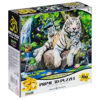 Пазл 3D "Белые тигры Бенгалии" 100 детал., 5+