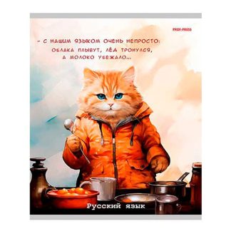 Тетрадь 48л. линия "Русский язык" «Жил был кот» стандарт, б/о